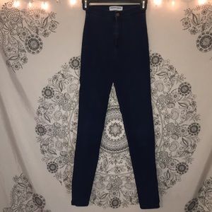 American Apparel High Wasted Dark Wash Blue Jeans